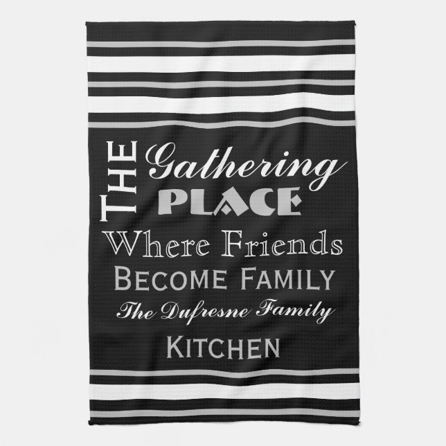 "The Gathering Place" Personalized Kitchen Towel (Vertical)