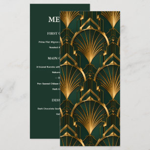 The Gatsby Art Deco Wedding Menu Card