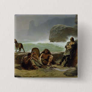 The Gaulish Coastguards, 1888 2 Inch Square Button