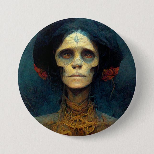 The Gaunt Lady Fantasy Sci-Fi 3 Inch Round Button (Front)