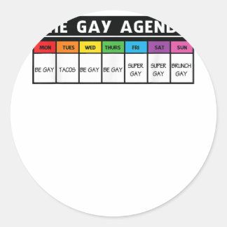 The Gay Agenda - LGBT Pride Classic Round Sticker