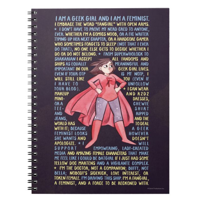 The Geek Girl’s Litany for Feminism Notebook (Front)