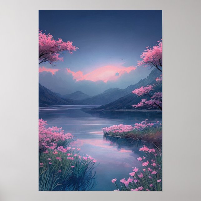 The Gentle Flow of a Tranquil River Poster (Front)