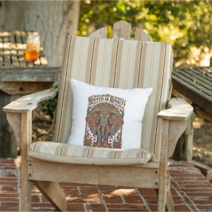 The Gentle Giant: Artistic Elephant Design Outdoor Pillow