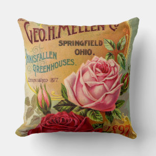 The Geo. H. Mellen Co. Greenhouse Advertisement Throw Pillow
