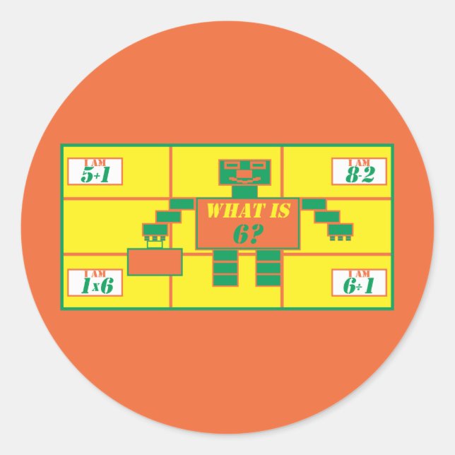 The Geometrics-Sticker-Rectangle-Age 6 Classic Round Sticker (Front)