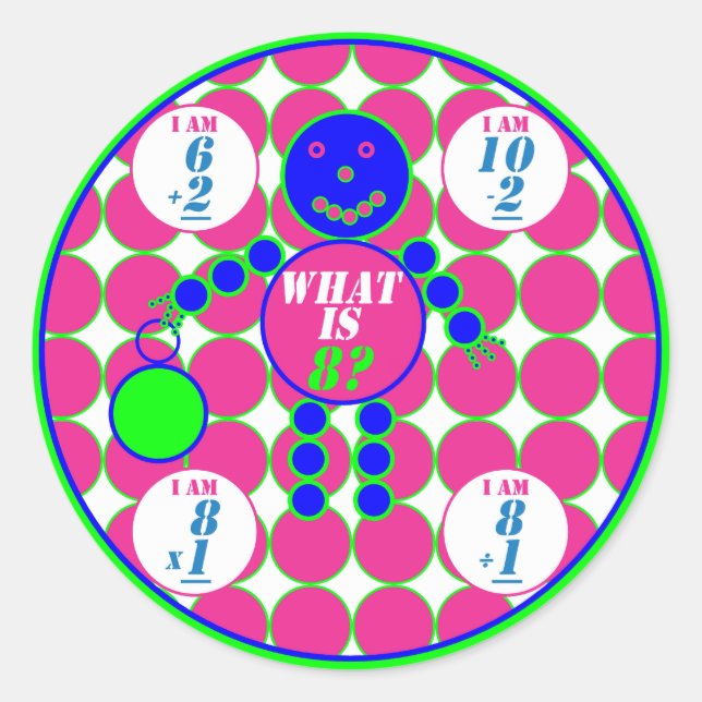 The Geometrics-Stickers-Circle-Age 8 Classic Round Sticker (Front)