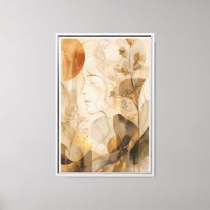 The Geometry of Breathing Earth Luxury Neutral Canvas Print