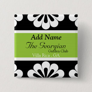 The Georgain Garden Club 2 Inch Square Button