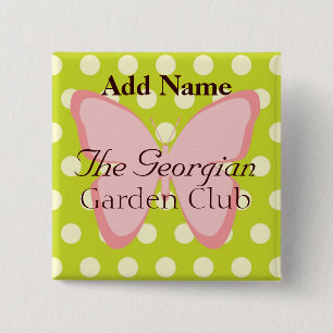 The Georgian Garden Club 2 Inch Square Button