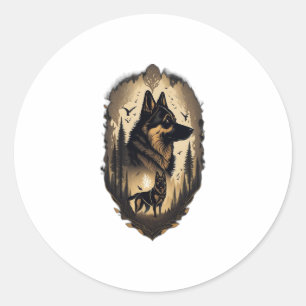 The German Shepherd 005  Classic Round Sticker