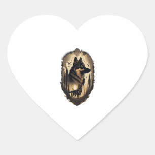 The German Shepherd 005  Heart Sticker