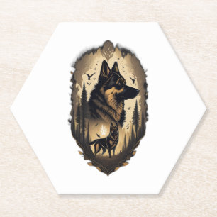 The German Shepherd 005 Paper Coaster