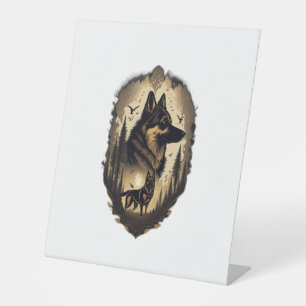 The German Shepherd 005  Pedestal Sign