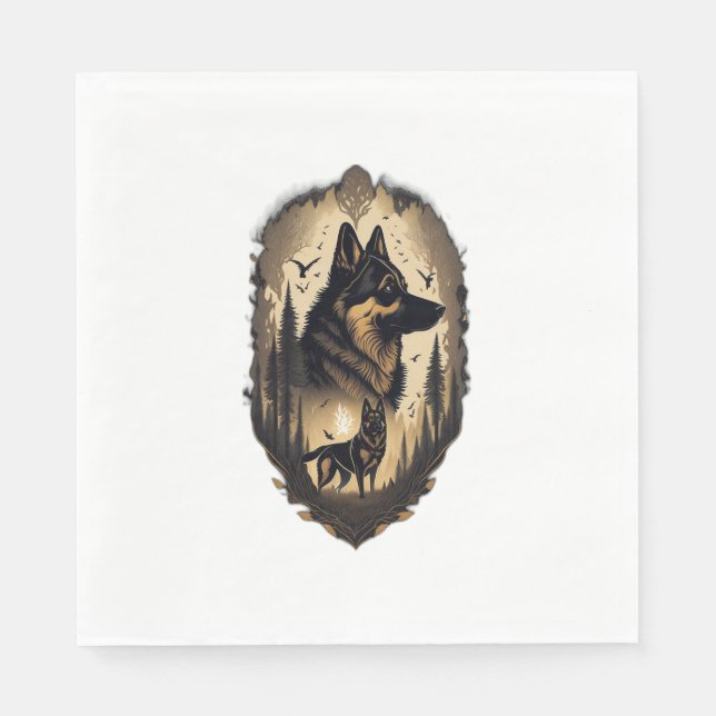 The German Shepherd 007  Napkin (Front)