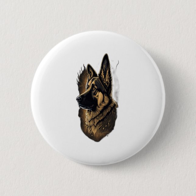 The German Shepherd   2 Inch Round Button (Front)