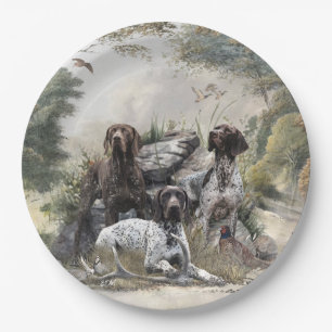 The German Shorthaired Pointer or Deutsch Kurzhaar Paper Plate