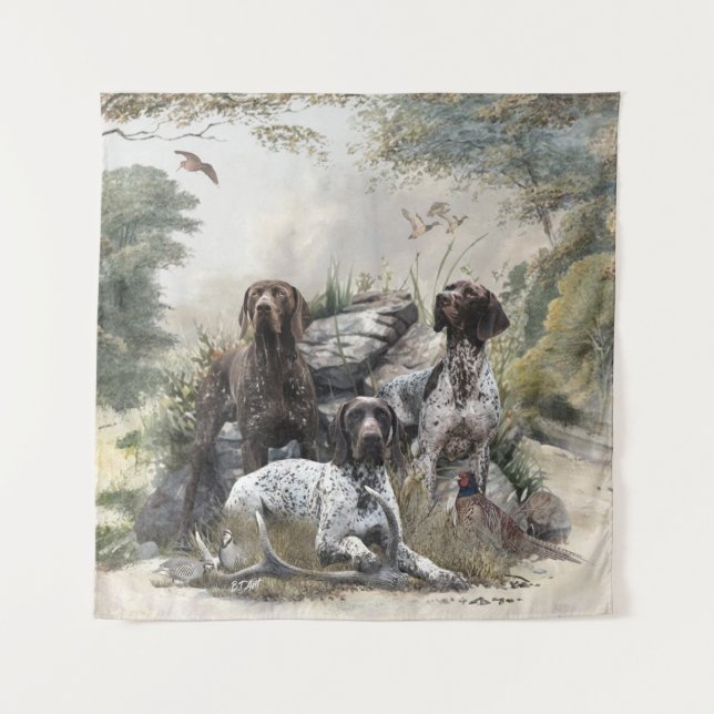 The German Shorthaired Pointer or Deutsch Kurzhaar Tapestry (Front)