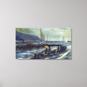 The German u-boat U 56 sunk by Grozovoi Canvas Print