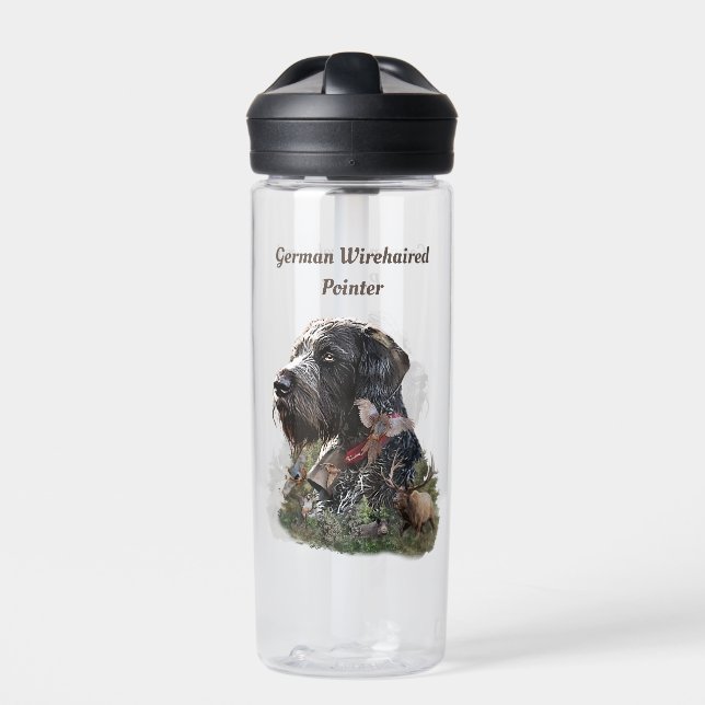 The German Wirehaired Pointer Water Bottle (Front)