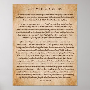 The Gettysburg Address by Abraham Lincoln Poster