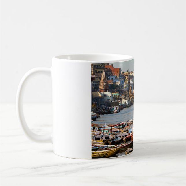 The Ghats of Varanasi on the Ganges Coffee Mug (Left)
