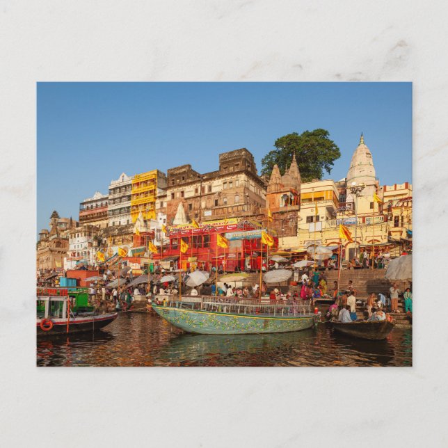 The Ghats of Varanasi on the Ganges Postcard (Front)