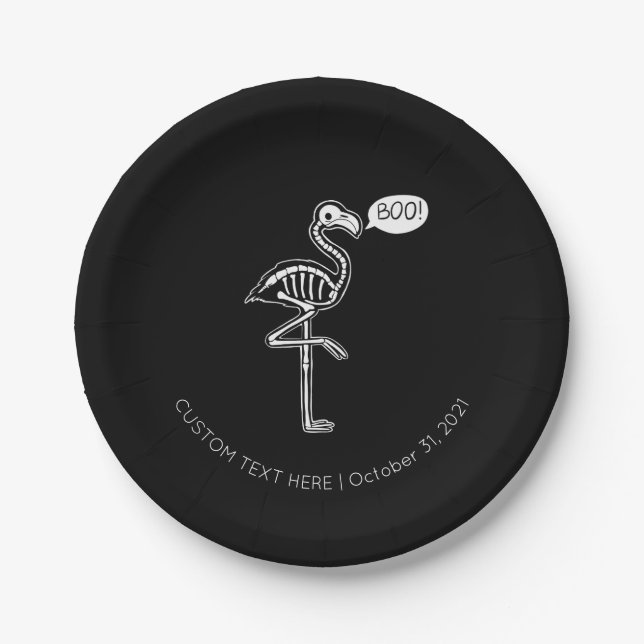 The Ghost Flamingo Paper Plate (Front)