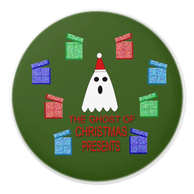 The Ghost of Christmas Presents Funny Ceramic Knob (Front)