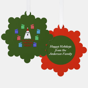 The Ghost of Christmas Presents Funny Custom Ornament Card