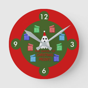 The Ghost of Christmas Presents Funny Round Clock