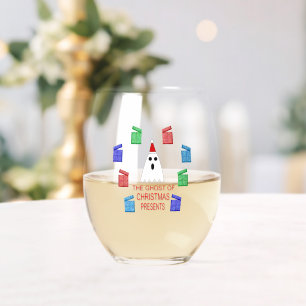 The Ghost of Christmas Presents Funny Stemless Wine Glass