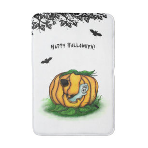 The Ghost of Halloween , Bat , Ghost and Spider Bath Mat
