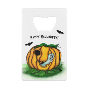 The Ghost of Halloween , Bat , Ghost and Spider Credit Card Bottle Opener