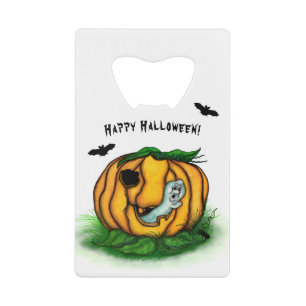 The Ghost of Halloween , Bat , Ghost and Spider Credit Card Bottle Opener