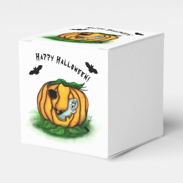 The Ghost of Halloween , Bat , Ghost and Spider Favor Box (Front Side)