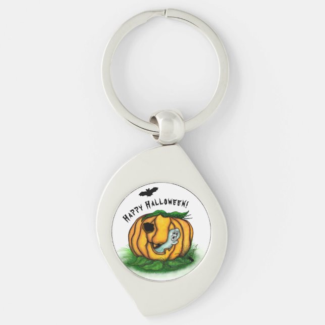 The Ghost of Halloween , Bat , Ghost and Spider Keychain (Front)