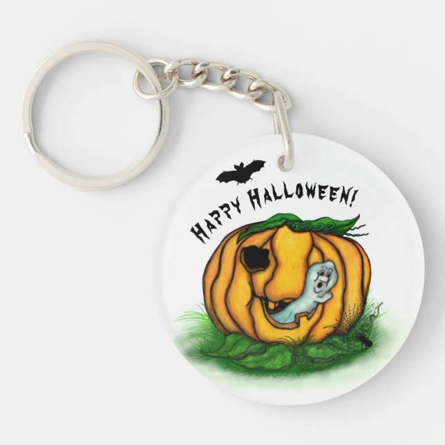 The Ghost of Halloween , Bat , Ghost and Spider Keychain (Front)