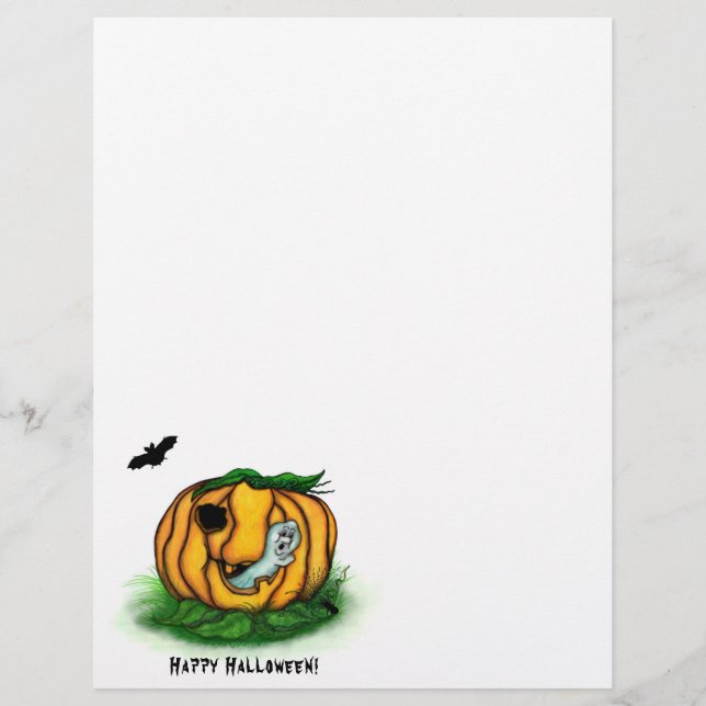 The Ghost of Halloween , Bat , Ghost and Spider Letterhead (Front)