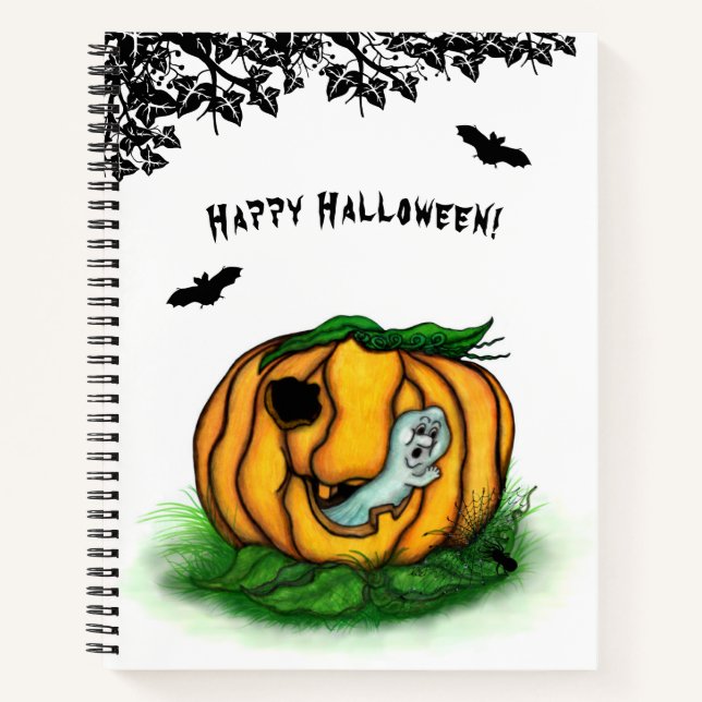 The Ghost of Halloween , Bat , Ghost and Spider Notebook (Front)