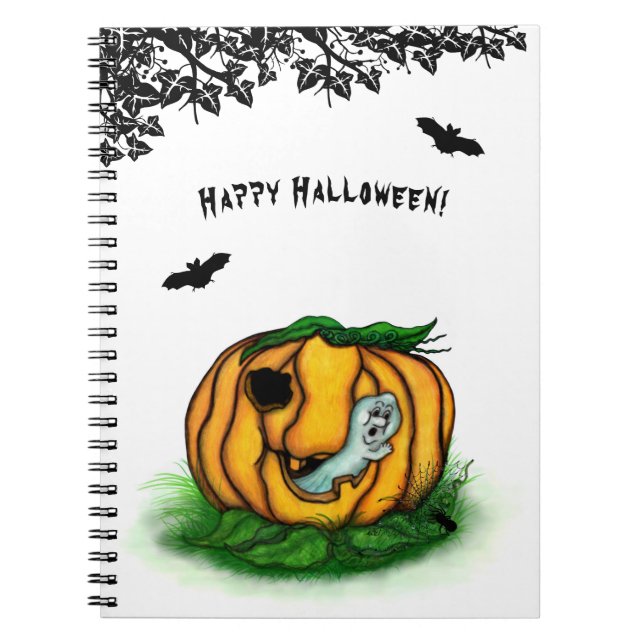 The Ghost of Halloween , Bat , Ghost and Spider Notebook (Front)