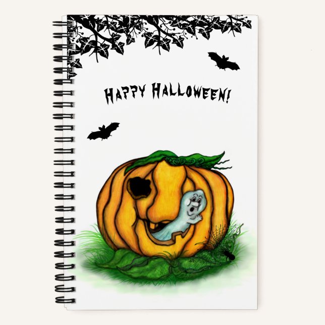 The Ghost of Halloween , Bat , Ghost and Spider Notebook (Front)