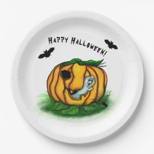 The Ghost of Halloween , Bat , Ghost and Spider Paper Plate