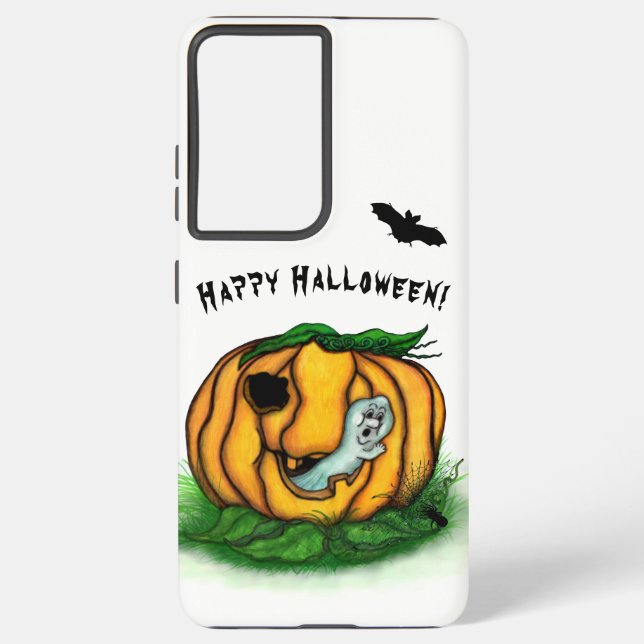 The Ghost of Halloween , Bat , Ghost and Spider Samsung Galaxy S21+ Case (Back)