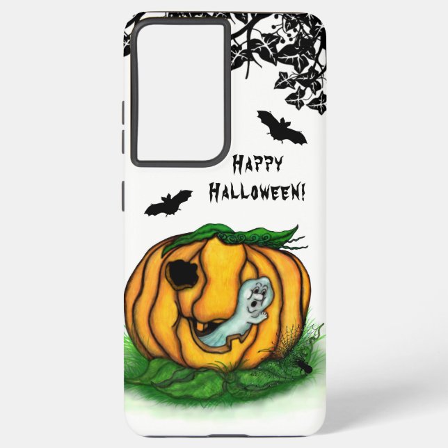 The Ghost of Halloween , Bat , Ghost and Spider Samsung Galaxy S21 Ultra Case (Back)