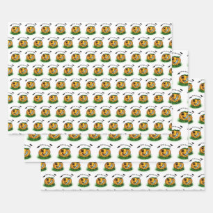 The Ghost of Halloween , Bat , Ghost and Spider Wrapping Paper Sheet