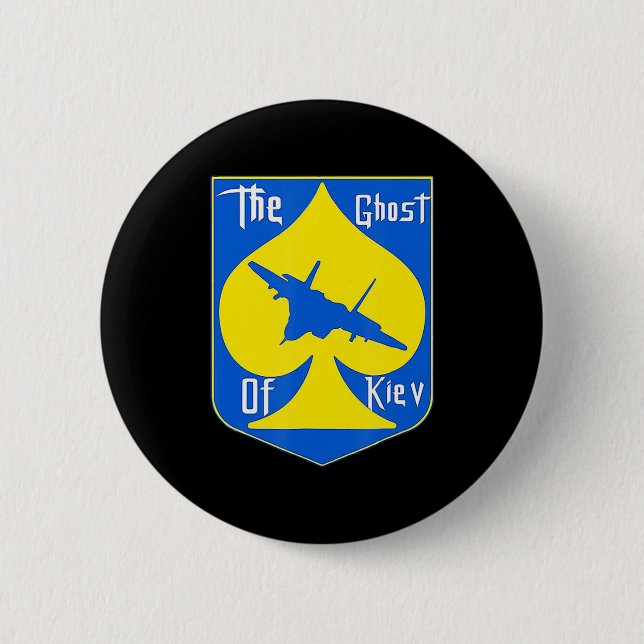 The Ghost Of Kiev I Stand With Ukraine Ukrainian S 2 Inch Round Button (Front)