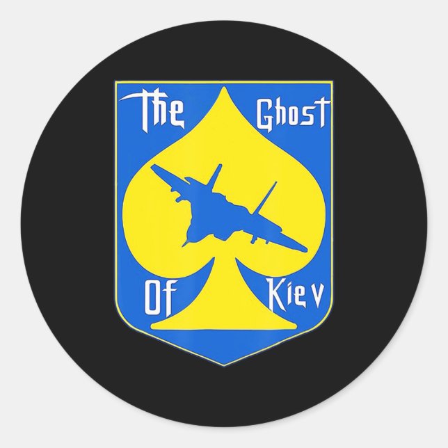 The Ghost Of Kiev I Stand With Ukraine Ukrainian S Classic Round Sticker (Front)
