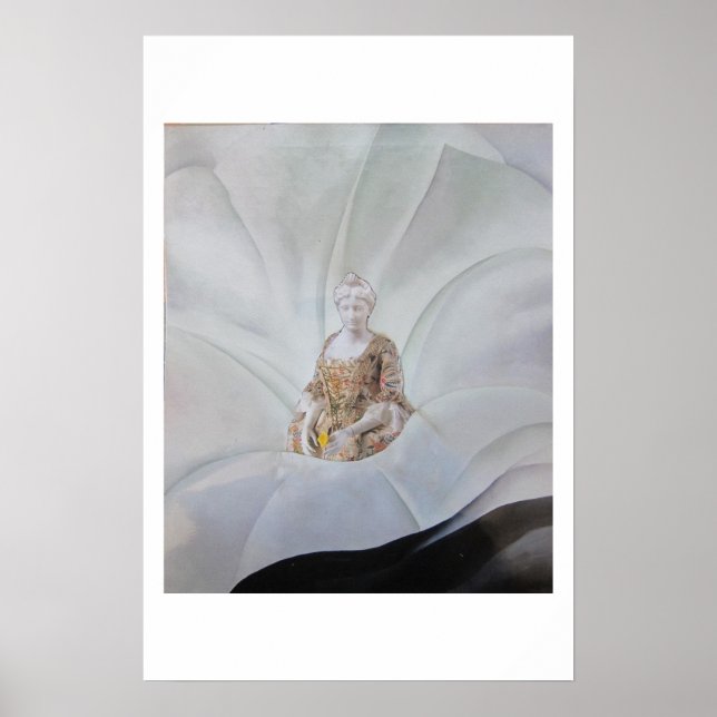 The Ghost of the Flower - collage art Poster (Front)