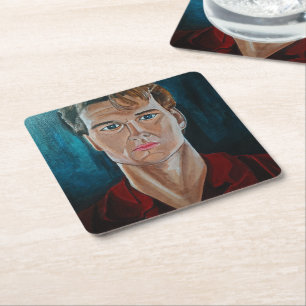 The Ghost Painting by Alfred Fox Square Paper Coaster